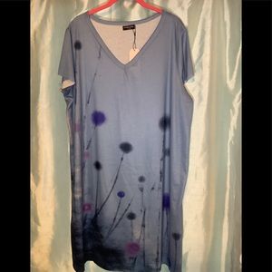 Noracora blue dress, cotton/polyester, soft & comfy. NWT, size 2X.